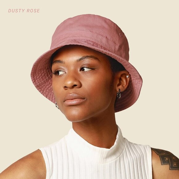 EVERYDAY Cotton Style Bucket Hat Unisex Peach - Picture 4 of 6